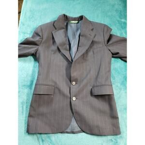 VINTAGE Polo Ralph Lauren Blazer Sz 10 Womens Gray Long Sleeve 2 Button Striped